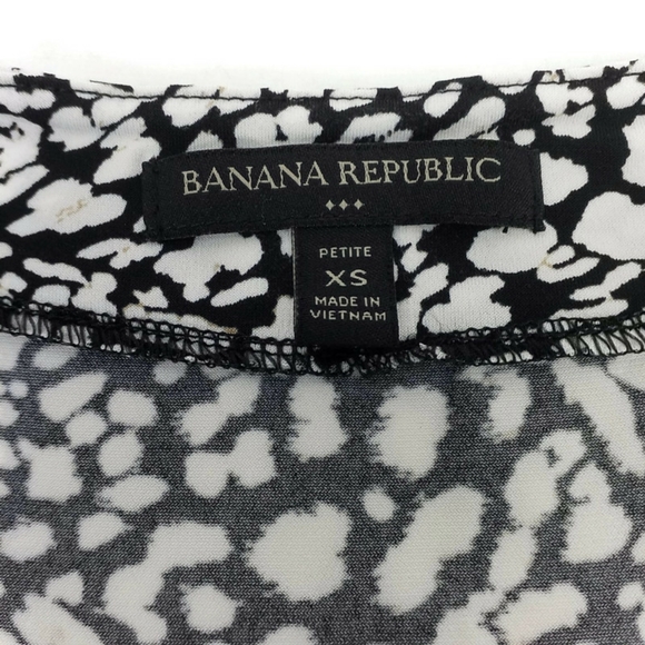 Banana Republic Factory Black White V-Neck Long Sleeve Wrap Dress Women XSP - Picture 10 of 14